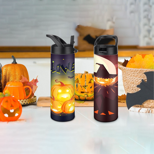 20 Oz. Tumblers With Full Color Imprint /Black Flip-Top Straw Lid and Carry Handle