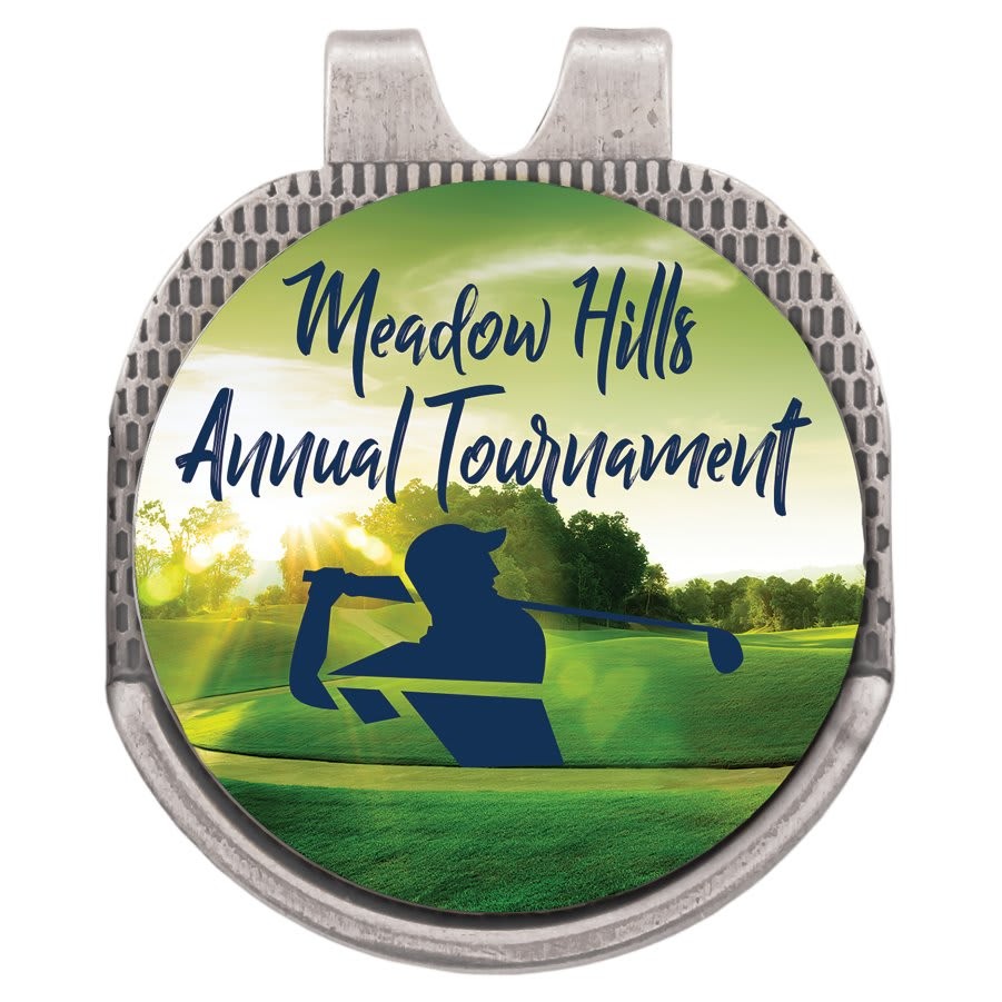 Magnetic Hat Clip Golf Ball Marker With Full Color Imprint